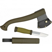 Набор Morakniv Outdoor Kit MG, нож Morakniv 2000 сталь Sandvik 12C27, цвет зеленый + топор купить в Улан-Удэ