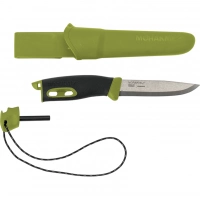 Нож с фиксированным лезвием Morakniv Companion Spark (S) Green, сталь Sandvik 12C27, рукоять резина/пластик купить в Улан-Удэ