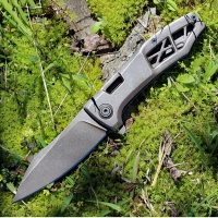 Нож складной KERSHAW 3475 Les George Design Boilermaker, сталь 8Cr13MoV, рукоять нержавеющая сталь, коричневый купить в Улан-Удэ