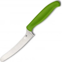 Универсальный кухонный нож Spyderco Z-Cut Offset Kitchen Green, сталь CTS™ — BD1 Alloy, рукоять зеленый полипропилен купить в Улан-Удэ