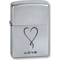 Зажигалка ZIPPO Love Satin Chrome, латунь с никеле-хромовым покрыт., серебр., матовая, 36х56х12 мм купить в Улан-Удэ